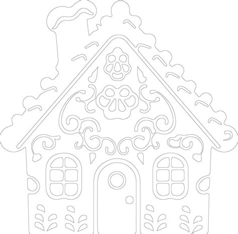 Gingerbread House Outline Silhouette 38494248 Vector Art At Vecteezy