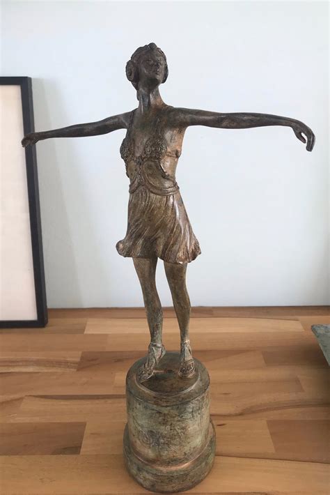 Pierre Chenet Prachtig Bronzen Beeld Dansfiguur Art Deco Signed