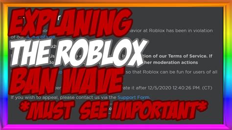 Explaning Roblox Ban Wave Must See Youtube