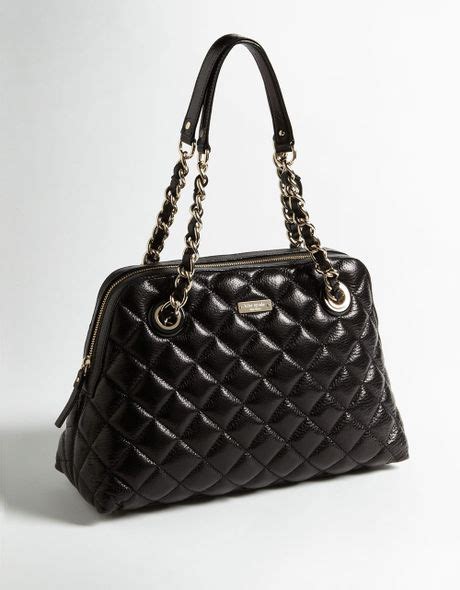 Kate Spade Gold Coast Georgina Quilted Leather Shoulder Bag In Black Lyst