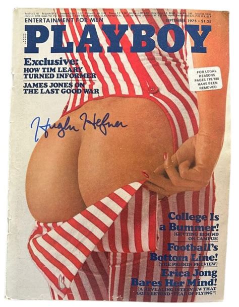 Hugh Hefner Signed September 1975 Playboy Magazine CharityStars