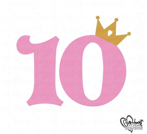 10th Birthday Girl Svg Png  Dxf Tenth Birthday Svg Birthday