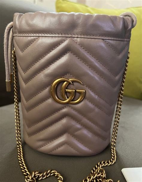 Gucci Marmont Bucket Nude Db Box N Care Care Thn 2022 Barang Mewah