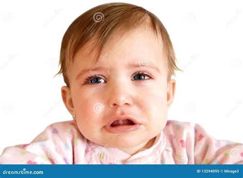 Crying Baby Girl Close Up Stock Image Image Of Isolated 13294095