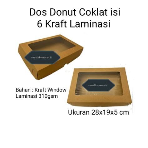 Jual Dus Kraft Donut Isi 6 Laminasi Dos Kraft Coklat Donut Isi 6