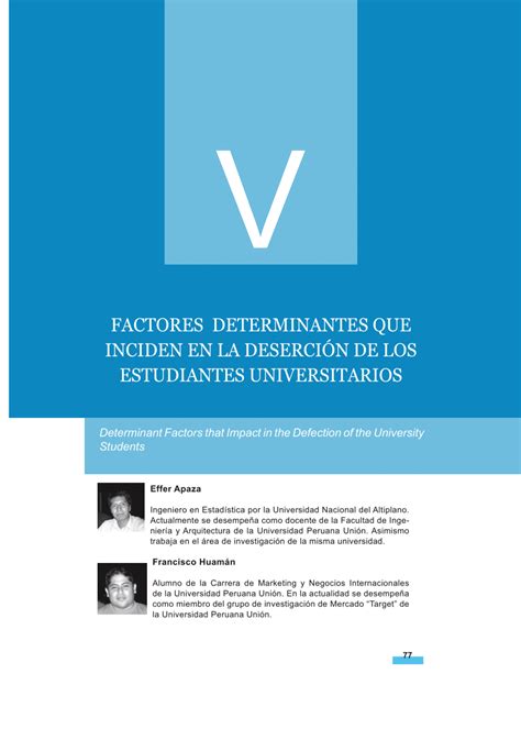 Pdf Factores Determinantes Que Inciden En La Deserci N De Los