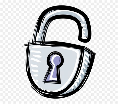 Vector Illustration Of Padlock Lock Mechanical Security Clipart