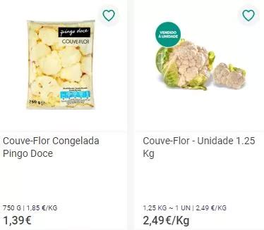 Couve flor fresca ou congelada o importante é comparar Descontos