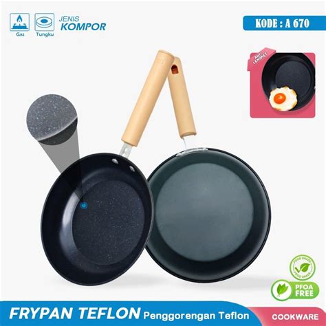 Jual FRYPAN WARNA TEFLON ENAMEL GAGANG ANTI PANAS 20CM Shopee Indonesia