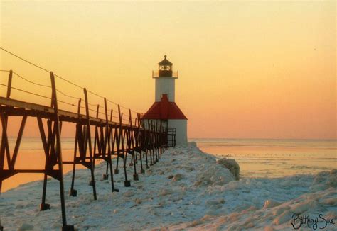 St. Joseph Pier Lighthouse, St. Joseph, Michigan ~ February 2008 St ...