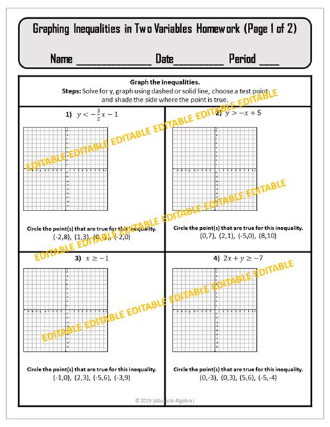 Free Algebra 2 Graphing Inequalities Worksheet Download Free Algebra 2 Graphing Inequalities