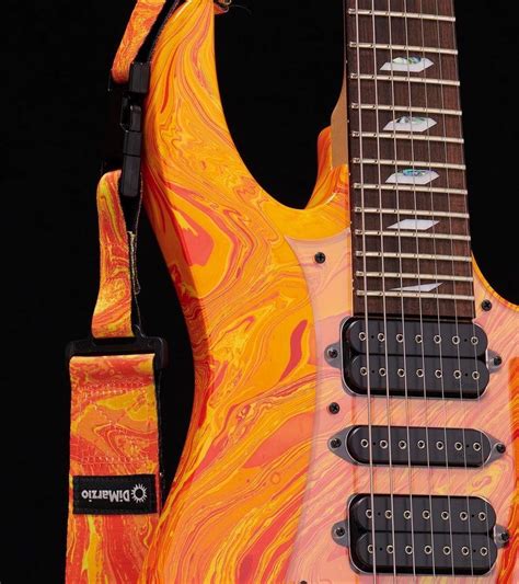 Steve Vai Cliplock® — Orange Universe Guitar Strap Dimarzio