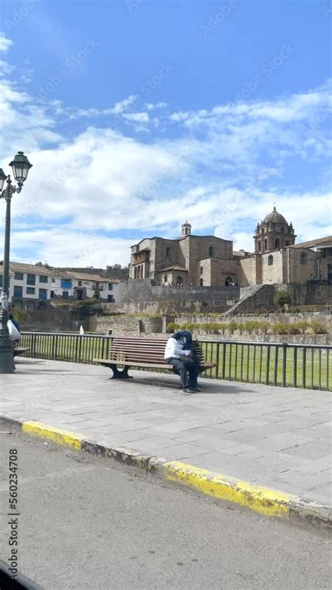 Establishing Street View Aerial Fly Drone View Of Cusco Peru With