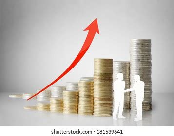 Coin Stack Step Graph Red Arrow Stock Photo Edit Now 1259685058