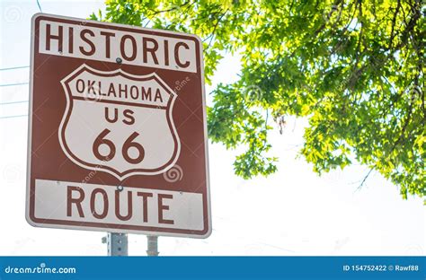 Route 66 Sign Intulsa Oklahoma Usa Sunny Spring Day Editorial