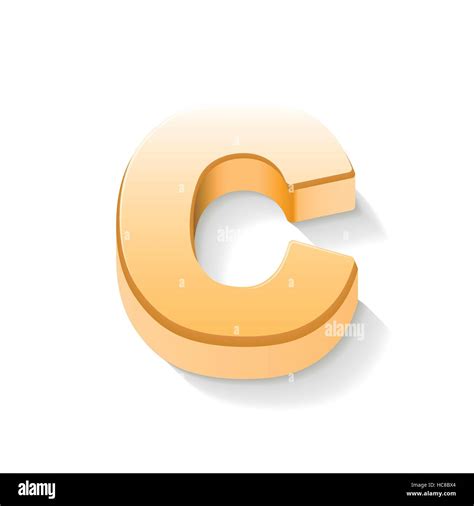 3d Golden Letter C Isolated White Background Stock Vector Image And Art