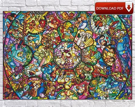 Cartoon Cross Stitch Pattern Stained Glass Cross Stitch Chart