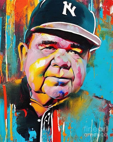 Babe Ruth Abstract Art Mixed Media By Lisa Von Fine Art America