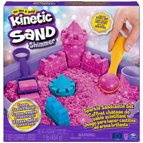 Kinetic Sand Sparkle Sandcastle Set W 1lb Pink Shimmer Kinetic Sand