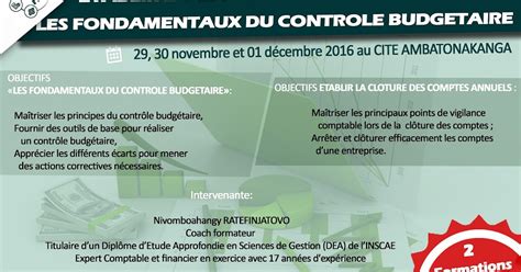 Les fondamentaux du contrôle budgétaire du 29 au 30 novembre 2016 au