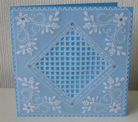 Handmade Parchment Craft Card White Work Flowers And Flourishes Any