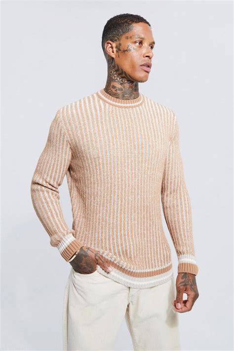 Crew Neck Sport Rib Ribbed Jumper Boohoo Uk