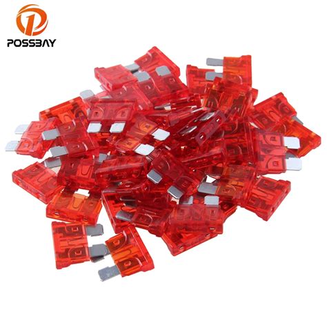 Possbay 100pcs Mini Blade Fuses Auto Car Truck Motorcycle Boat Assortment Fuse Kit 10a 15a 20a