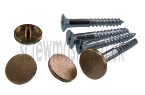 Pack Of Mirror Screws With Brushed Satin Brass Disc Screw In Cap Mm