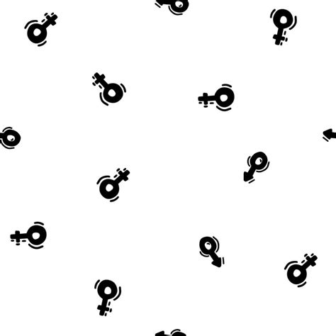 Sex Symbol Female And Male Sign Black White Seamless Pattern Black