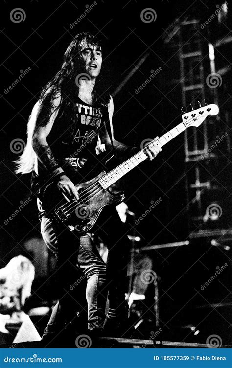 Iron Maiden Steve Harris During The Concert Editorial Stock Image