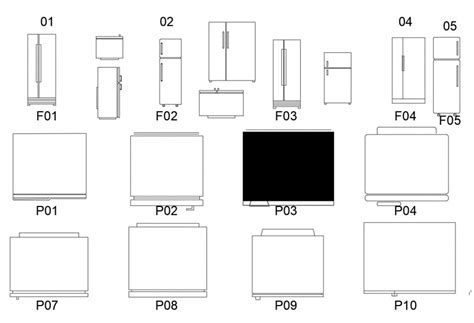 Different kitchen appliances 2d view CAD block layout file in autocad format - Cadbull