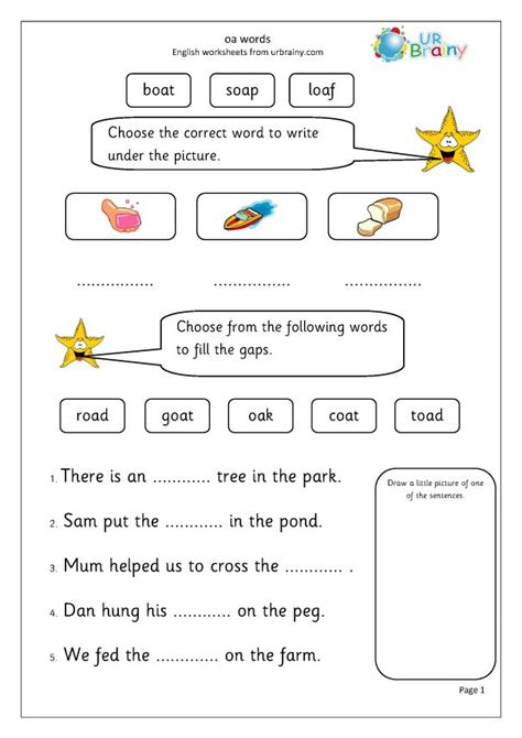 Oa Words Letters And Sounds By Urbrainy Oa Words Phonics