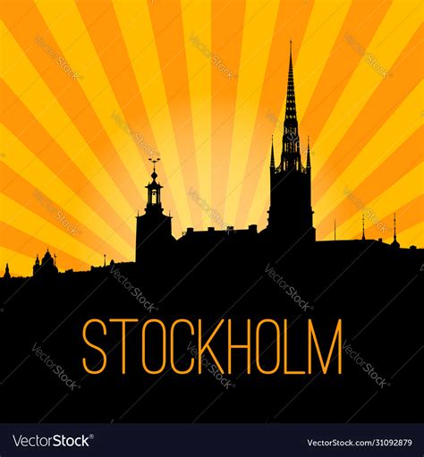 Stockholm Skyline Background Royalty Free Vector Image