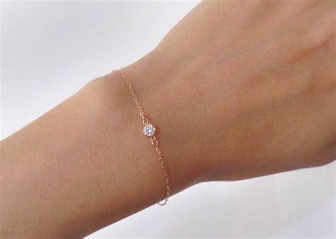 Rose Gold Solitaire Armband Rose Gold Armband Cz Diamond Armband