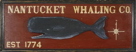 Nantucket Whaling Co Sign Contemporary Hand Painted Wooden Nantucket