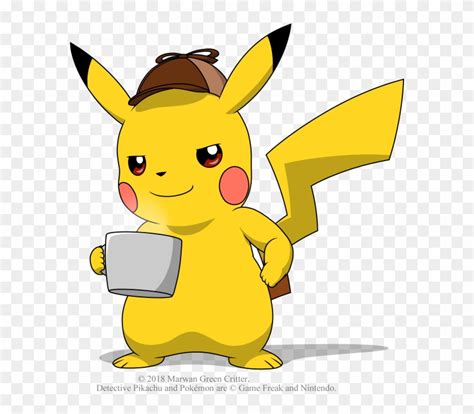 Great Detective Pikachu - Detective Pikachu Fanart Coffee, HD Png ...