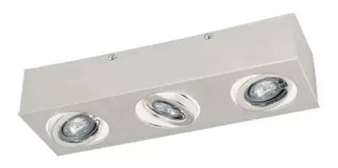 Plafon Moderno Rectangular Dicroico 3 Luces Led Gu10 220v