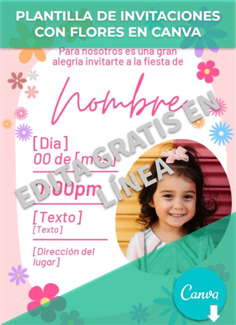 Invitaciones Con Flores Powerpoint Canva Ejemplos Y Plantillas