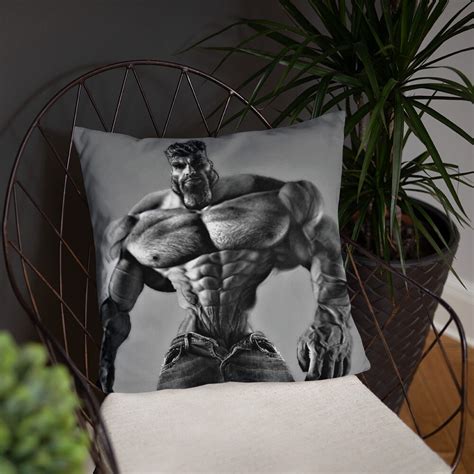 Gigachad Meme Funny Giga Chad Photoshop Pillow Etsy Uk