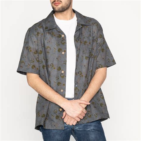 Aloha Shirt Flora Sketches Naked Famous Denim