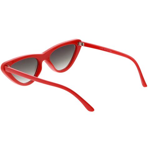 Small Retro Slim Flat Lens Cat Eye Sunglasses C520 Zerouv