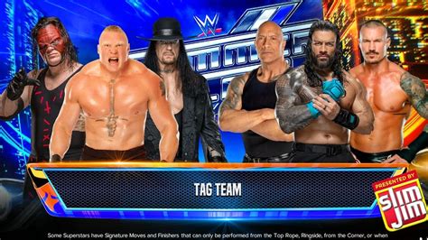 Brock Lesnar Kane Undertaker Vs Roman Reigns The Rock Randy Orton