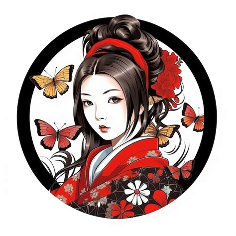 Premium Ai Image Anime Kimono Girl Vector Design For T Shirt Clipping