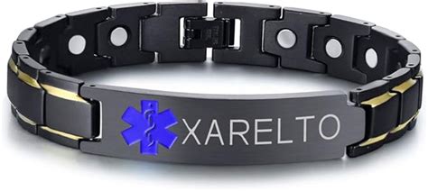 Amazon Xarelto Black Stainless Steel Health Emergancy Medical