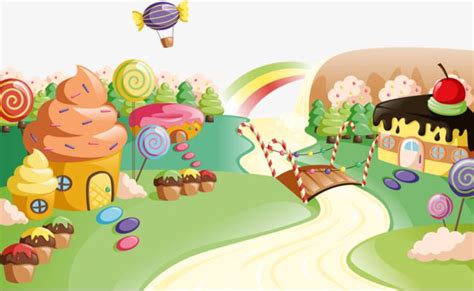 Town Vector Design Images, Candy Town, Candy, Sweets, Cartoon PNG Image ...