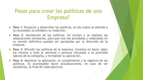 POLITICAS NORMAS Y REGLAS EN UNA EMPRESA Ppt Descargar