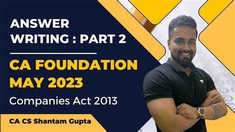 Answer Writing Session Part Company Act Ca Foundation May