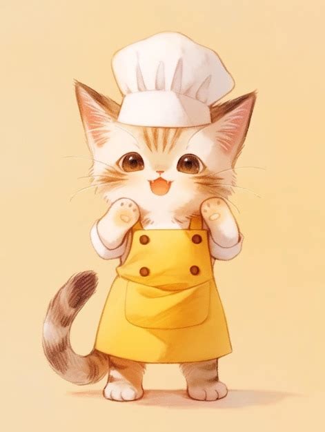 Premium Photo There Is A Cat Wearing A Chefs Hat And Apron Generative Ai