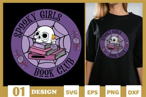 Spooky Girl Book Club Bookish Witchy SVG Graphic By Skinite Creative