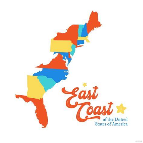 east coast states   map